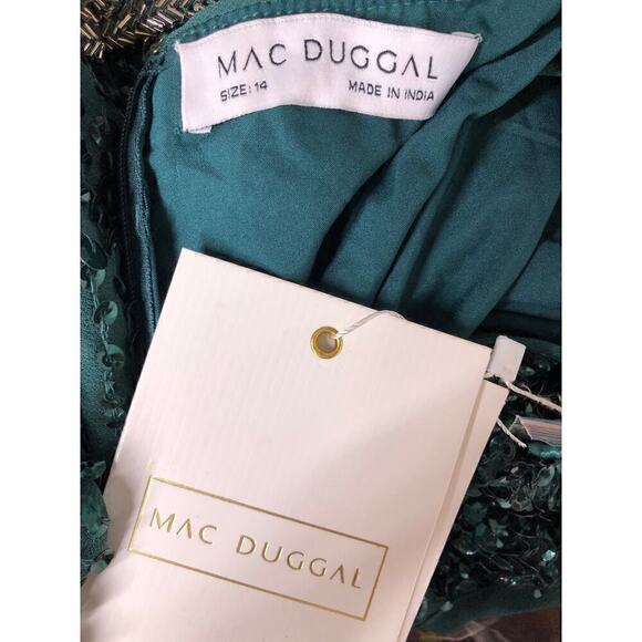 Mac Duggal 10509 Dress Sleeveless Sequined Sheath Midi Deep Emerald Green NWT 14 - Picture 10 of 16